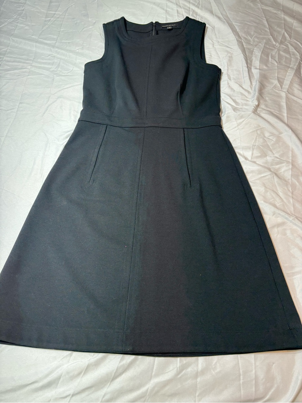 Banana Republic Black Knit A-Line Pocket Dress Tall 4 Sleeveless Workwear 326346